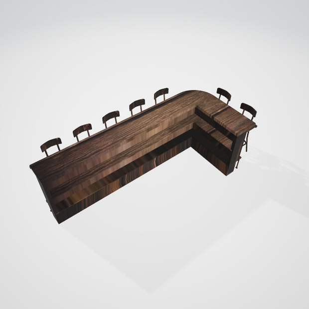 3dモデル　カウンター　テーブル