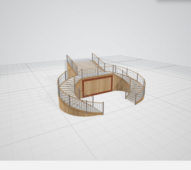 3dモデル　階段　公共　ワールド　家　豪邸　