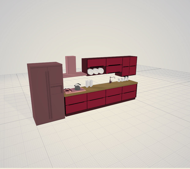 3dモデル　キッチン　調理場　料理　器具　