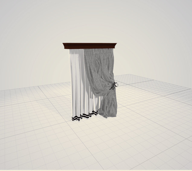 3dモデル　カーテン　家具　