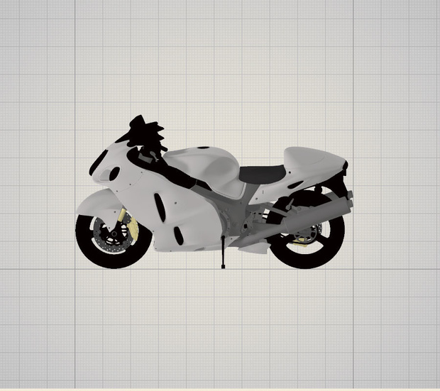 3dモデル　バイク　乗り物　車