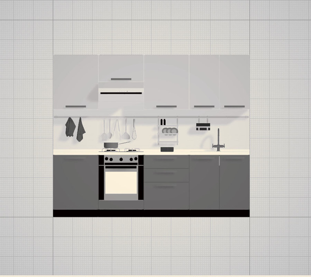 3dモデル　キッチン　調理　調理器具　料理