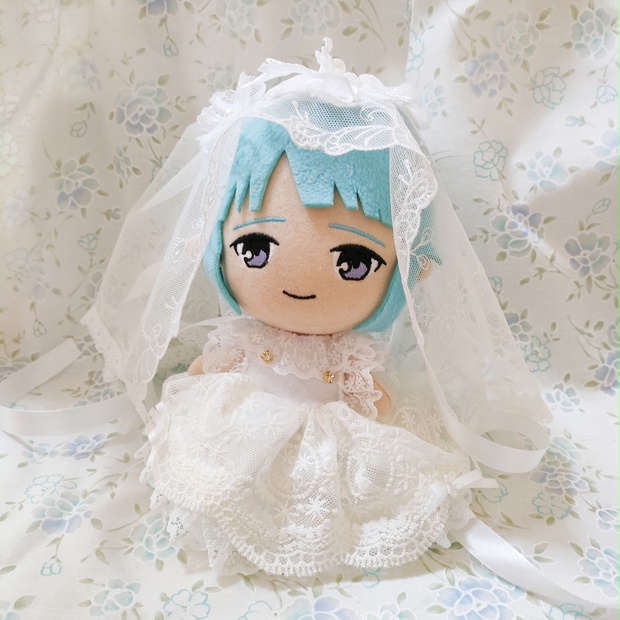 ハンドメイド ぬい服 あんスタ ドレス レース 純白 花柄 リボン 