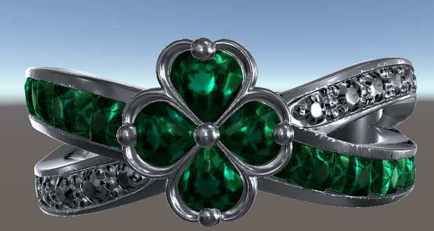 Emerald Clover Ring｜エメラルドクローバーリング
