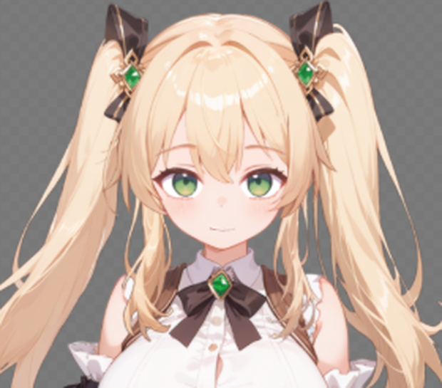 AVtuberモデルデータ【金髪ツインテール】