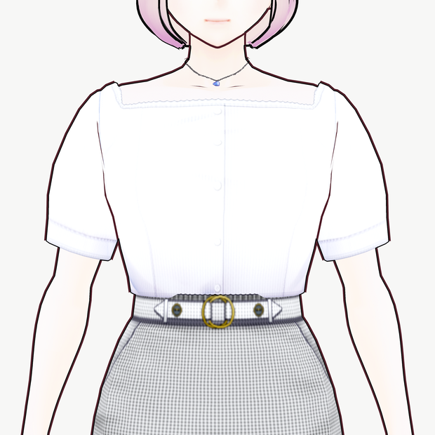 [VRoid]ペールストライプブラウス