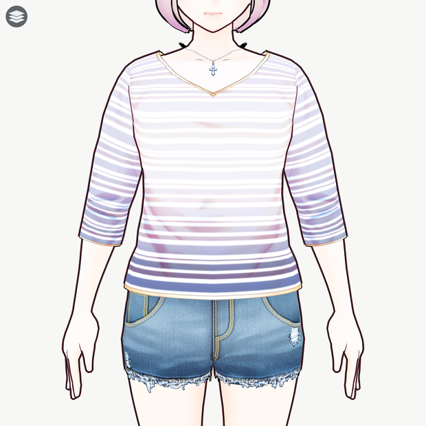 [VRoid]スムーズサマーVネック