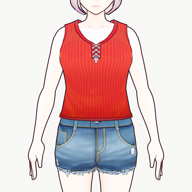 [VRoid][FREE]サマーニットタンクトップ
