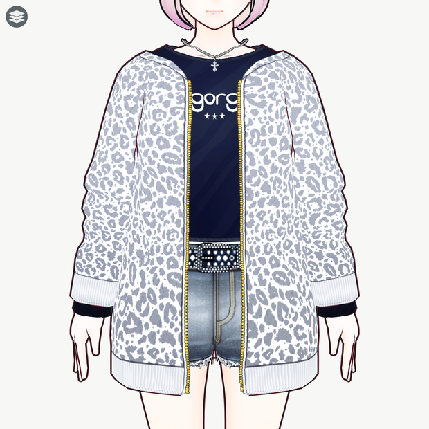 [VRoid][FREE]ギャル系アニマルブルゾン