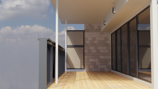 3DCG 【balcony】シンプルなベランダ