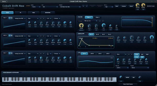 Cobalt Drift Neo Synthsizer Demo - VST3 / CLAP / Standalone -