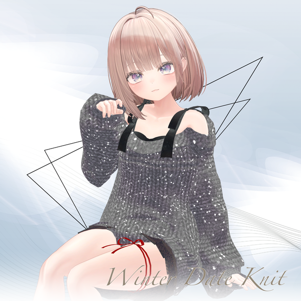 【14アバター対応】Winter Date Knit【VRChat向け3Dモデル】#whimsy_cat