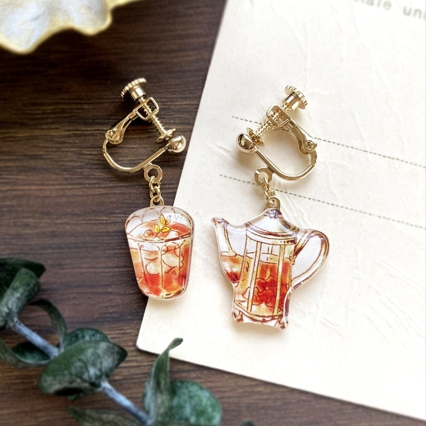 Peach tea earring｜ピーチティーイヤリング・ピアス 紅茶