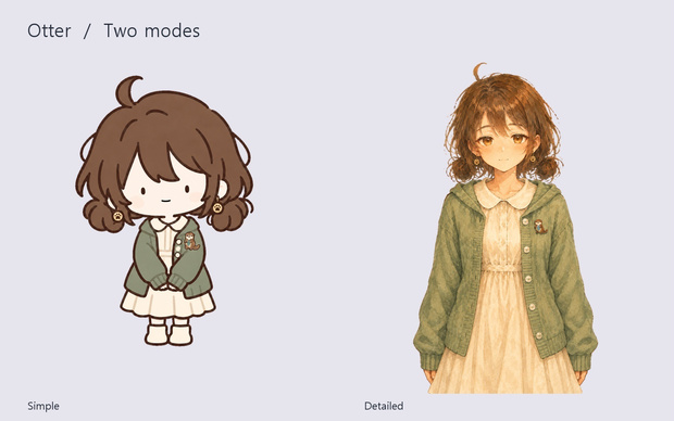 [PNGTuber] Otter Girl — Chibi + Storybook