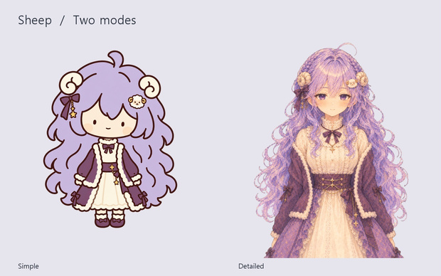 [PNGTuber] Sheep Girl — Chibi + Storybook