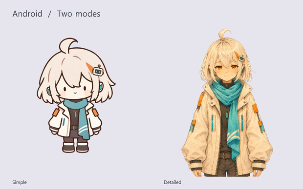 [PNGTuber] Android Girl — Chibi + Storybook