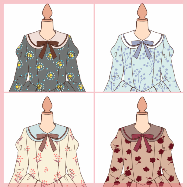 花のシンプルパターン16枚