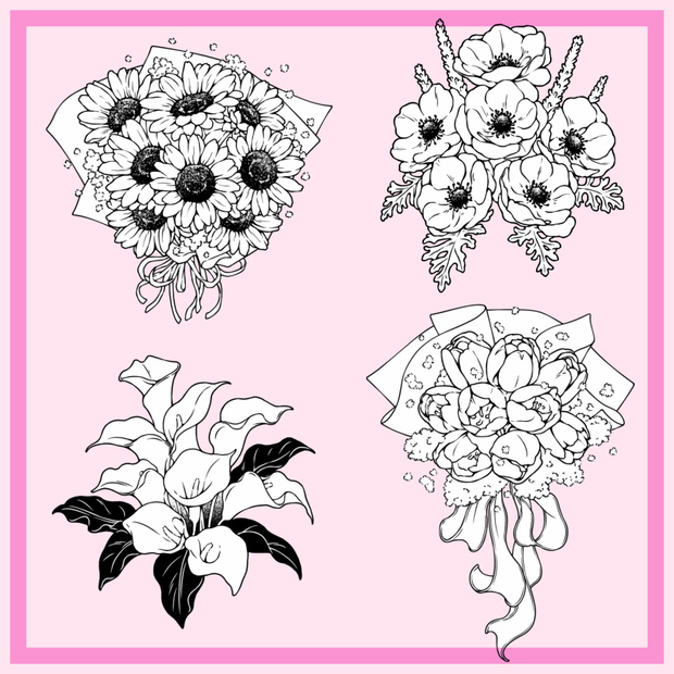 花束素材 16種