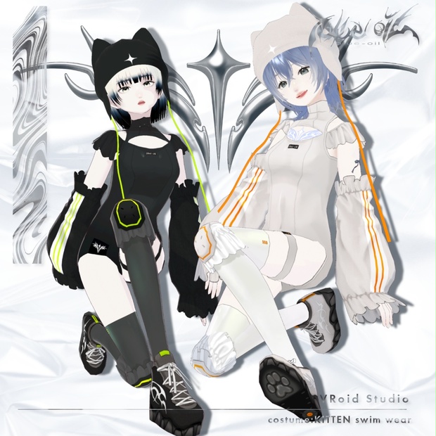 【 #VRoid 衣装 】KITTEN swim wear #blueoil - blue-oil - BOOTH