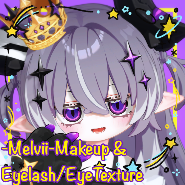 【VRChat 無料 Free有】邪竜メルヴィ(Melvii)-Makeup & Eyelash/Eye Texture