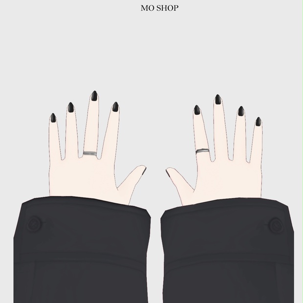 【無料 VRoid】ブラックネイル＆指輪セット - MO Shop - BOOTH