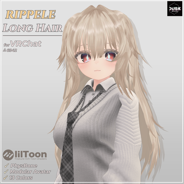 Ripple Long Hair  [VRC向けヘア]