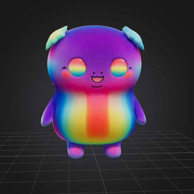 ちびパフに最適なファンタジーキャラクター：小さな翼を持つ愛らしいかわいいアバター 3D モデル VRChat