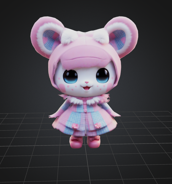 かわいいキュートな3DモデルVRChatのファンタジーキャラクター