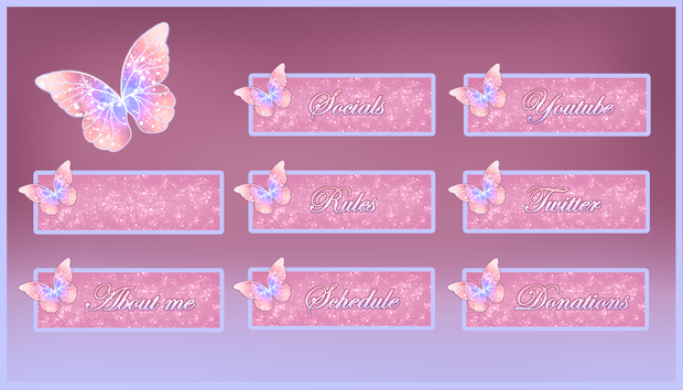Butterfly: Panels - Chatting Screen - Schedule [Pink]