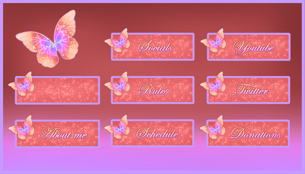 Butterfly: Panels - Chatting Screen - Schedule [Red]
