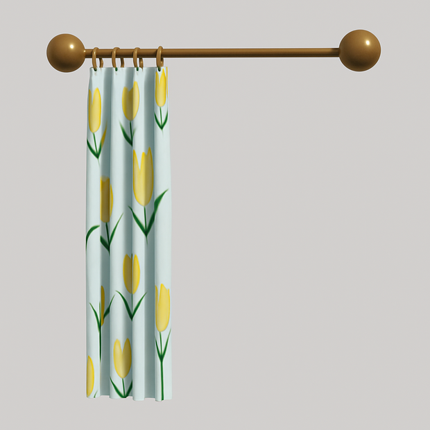Tulip Curtain 3D Model - チューリップカーテン 3D素材