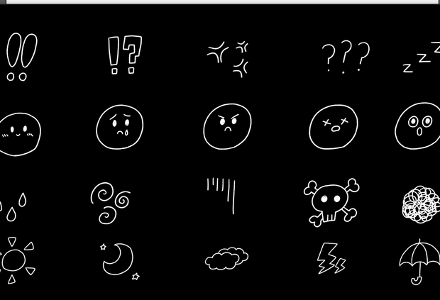 【.mogrt】20種類の手書きのアイコン