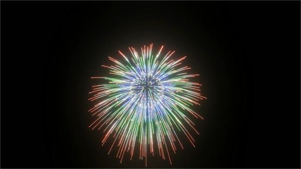 内部から多重爆発する花火