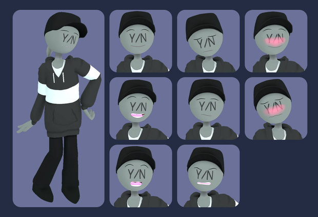 3D V-tuber Model // Y/N - Your Boufriend Game // VRM // Ready-to-use model for streaming