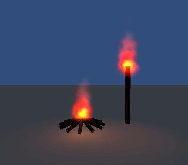 【無料】３D素材エフェクト「火」＆３D素材「枝」セット