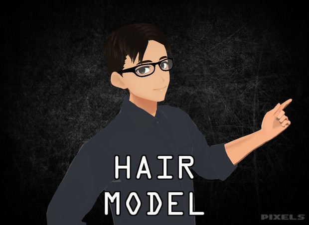 FREE VRoid Hair Preset - Middle Part - Pixels - BOOTH