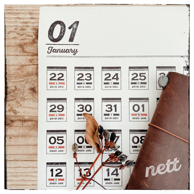 【nett】2020年1月 日付シート