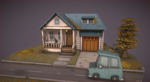 秋の家 3D モデル vrchat Autumn House  3D Model vrchat  