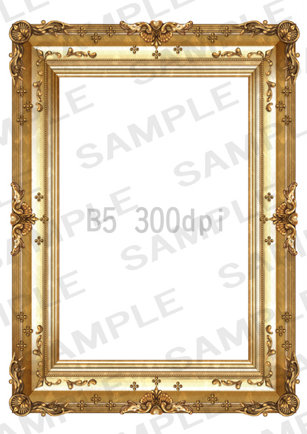 素材集【額縁ab】B5 300dpi 透過png