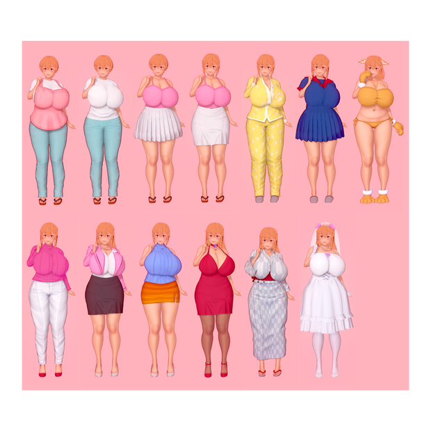【キャラ配布】真理子（日常化した親子…三年後）
