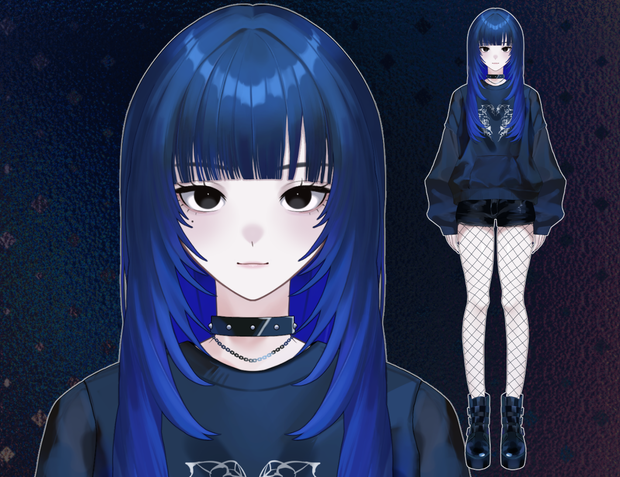 【パーツ分け済みPSD】地雷系の女の子【汎用モデル】