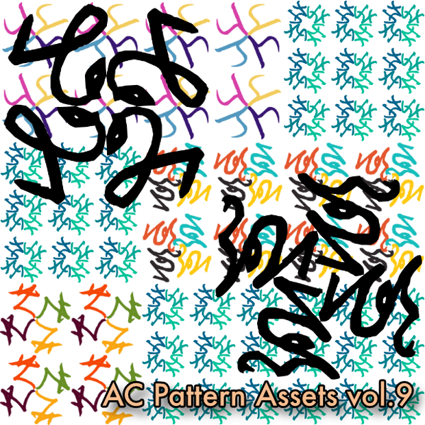 抽象曲線パターン素材集vol.9 Abstract Curve Pattern Assets