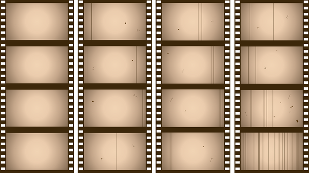 古びた映画フィルム風フレーム