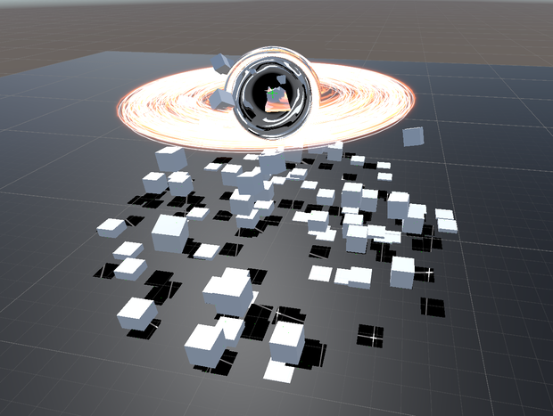 【VRChat向け】ワールドメッシュ削り取りブラックホール / World-Consuming Blackhole [専用シェーダー同梱]