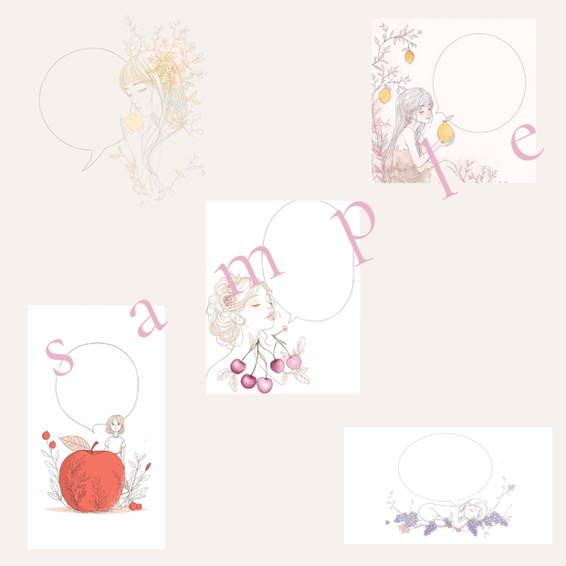 Fantasy Fine Girl Series – Fruity Ver. Background & Transparent Body Art Set (10 PNG Items)
