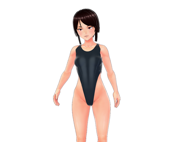 【無料素材・VRoid用】ハイレグ水着 (High-cut swimsuit) 黒/白/紺