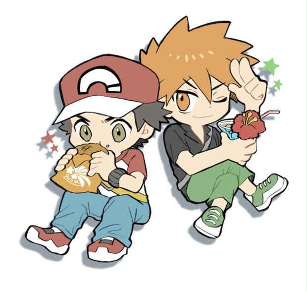 レッド グリーン アローラ アクリルキーホルダー ネコカワイイ Booth