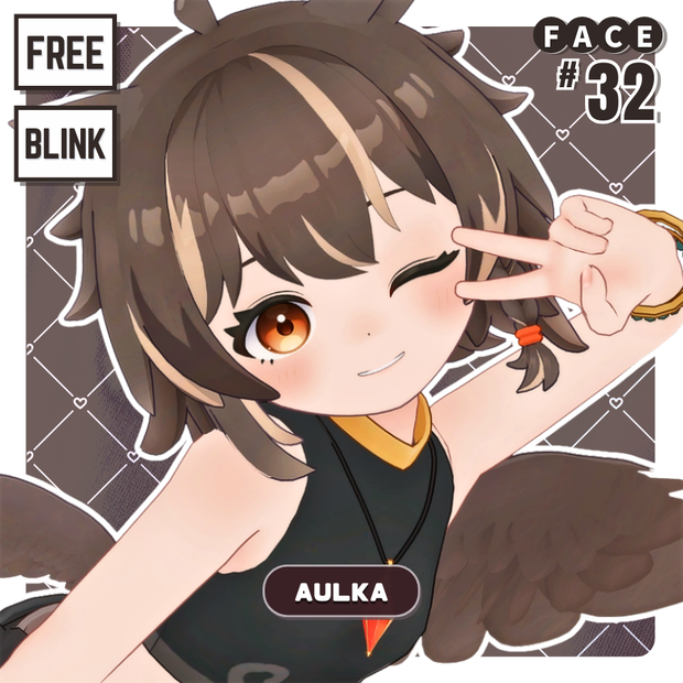💗【FREE/無料】Aulka32Type❥動くまばたきFaceAnimations ⌖ ݁˚