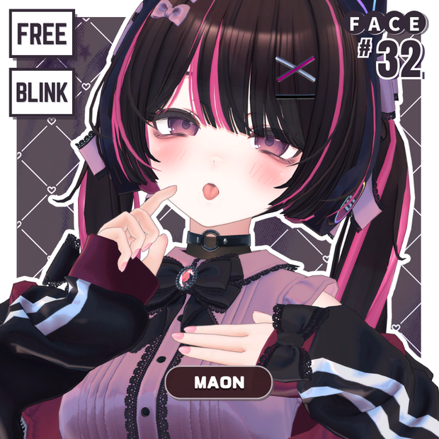 💗【FREE/無料】Maon32Type❥動くまばたきFaceAnimations ⌖ ݁˚