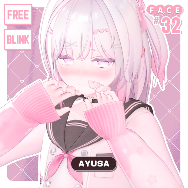 💗【FREE/無料】Ayusa32Type❥動くまばたきFaceAnimations ⌖ ݁˚